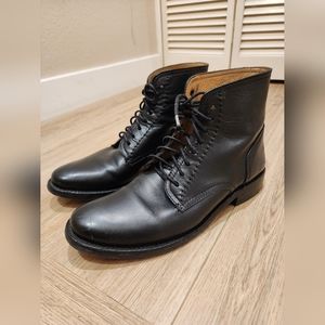 Frye Oliver Lace Up Black Leather Men's Boots size 10